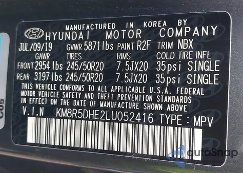 2020 Hyundai Palisade Limited z USA, uszkodzony, nr VIN KM8R5DHE2LU052416